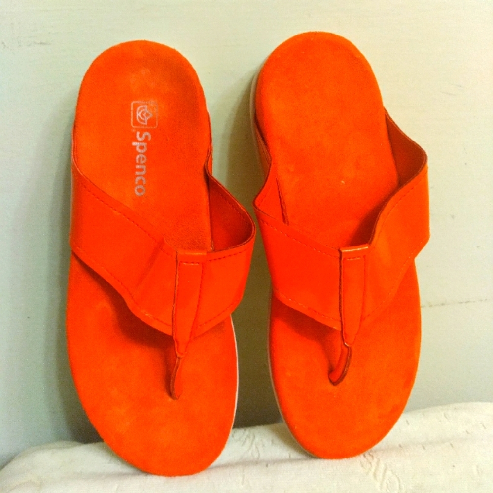 Women's SPENCO Bright Orange Sandals Size 6